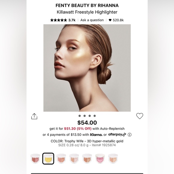 Fenty Beauty Highlighter - Trophy Wife - Picture 3 of 4